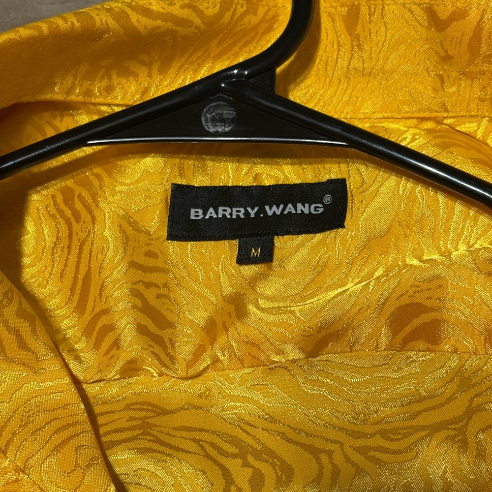 Yellow Patterned Men's Shirt - Picture 3 of 4